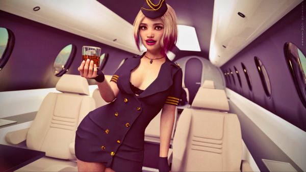 Stewardess Mimi — порно игра
